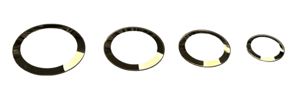 Watch Crystal Double Domed Round Mineral Glass Crystal Gold Trim Thick 1.0mm Diameter (33.5mm to 40.0mm) - Universal Jewelers & Watch Tools Inc.