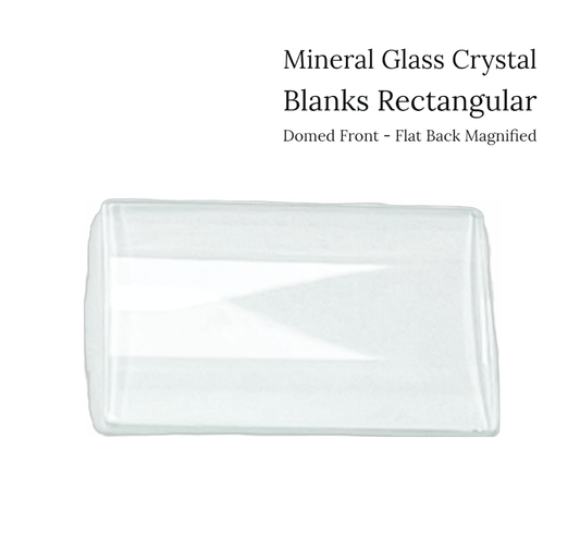 Watch Crystal Domed Flat Back Magnified Mineral Glass Crystal Blanks in Rectangular Shape (Various Sizes) - Universal Jewelers & Watch Tools Inc.
