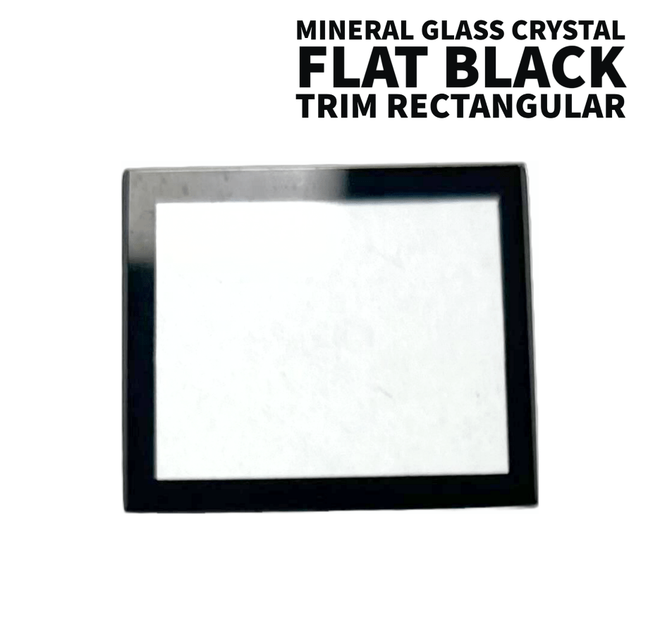 Flat Mineral Glass Crystal with Black Trim 2mm Blanks in Rectangular Shape Diameter (23.5mm✘26.3mm) - Universal Jewelers & Watch Tools Inc.