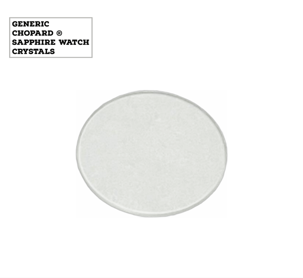 Generic Sapphire to Fit CHOPARD Flat Round Shape (9.8×0.70)mm→(Diameter × Thick) - Universal Jewelers & Watch Tools Inc.