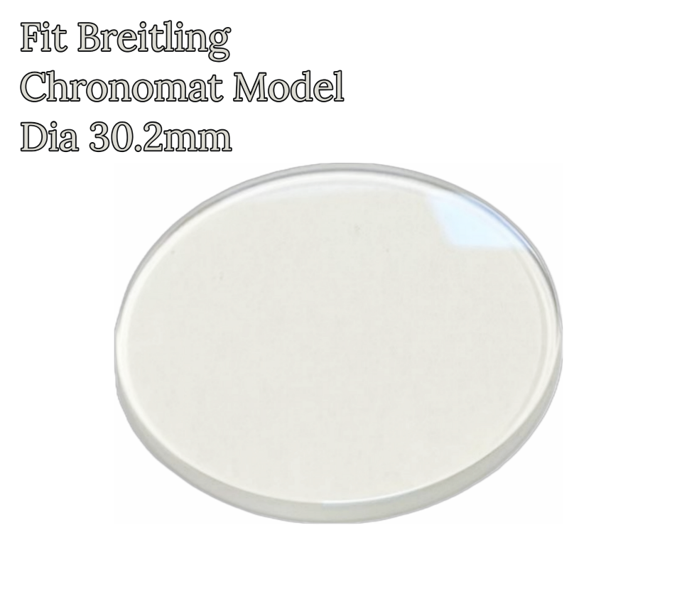 Generic Sapphire to Fit BREITLING CHRONOMAT Double Domed Anti Reflective Round Shape (30.2×1.8)mm→(Diameter×Dome Thick)