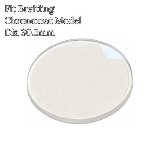 Generic Sapphire to Fit BREITLING CHRONOMAT Double Domed Anti Reflective Round Shape (30.2×1.8)mm→(Diameter×Dome Thick) - Universal Jewelers & Watch Tools Inc.