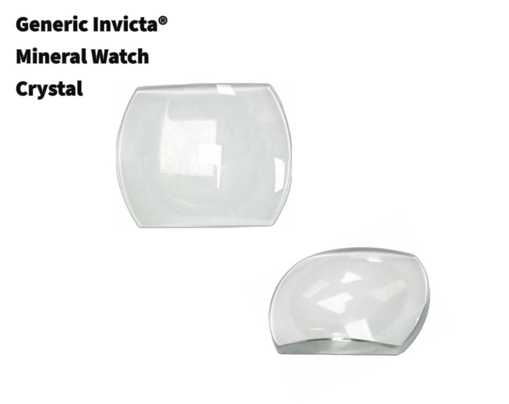 Mineral Crystals to Fit Invicta Rectangular 2 Sides Round Shape Magnified w/Flat Back side (27.5×19.1×5.4)mm→(Width×Height×Thick) - Universal Jewelers & Watch Tools Inc.