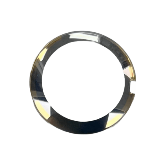 Sapphire Crystals to Fit Rado Double Domed Round Shape with Silver and Gold Trim (23.0×2.8×0.90)mm→(Diameter×Dome Height×Edge Thick) - Universal Jewelers & Watch Tools Inc.