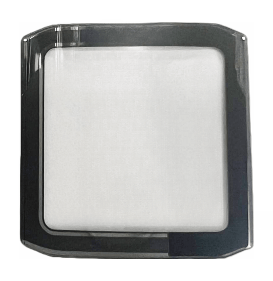 Sapphire Crystals to Fit Rado Double Domed Square Shape with Cut Edges Black Border with Silver Lines (28.0×28.0×2.5×1.2)mm→(Width×Height×Dome Height×Edge Thick) - Universal Jewelers & Watch Tools Inc.