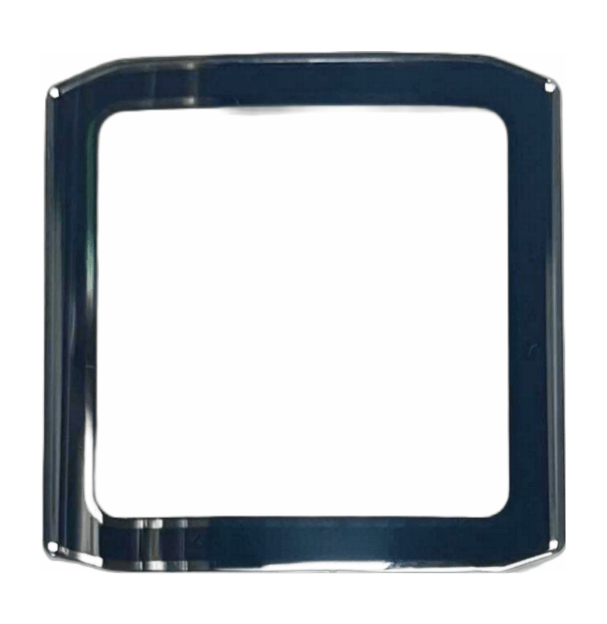 Sapphire Crystals to Fit Rado Double Domed Square Shape with Cut Edges Black Border with Silver Lines (28.0×28.0×2.5×1.2)mm→(Width×Height×Dome Height×Edge Thick) - Universal Jewelers & Watch Tools Inc.