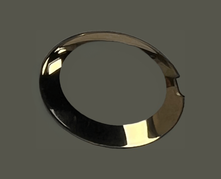 Mineral Crystals to Fit Rado Double Domed Cut out at 3:00 Round Shape with Golden Trim (23.0×2.8×0.85)mm→(Diameter×Dome Height×Edge Thick) Fit Model 318.3829.4 - Universal Jewelers & Watch Tools Inc.