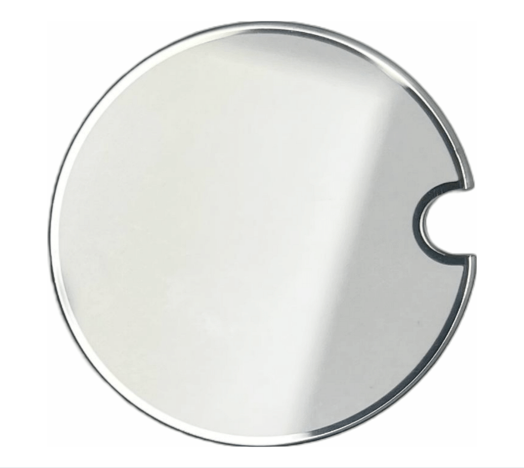 Mineral Crystals to Fit Diesel Flat w/1 cut out Round Shape with Silver Trim (52.8×1.74)mm→(Diameter×Edge Thick) - Universal Jewelers & Watch Tools Inc.