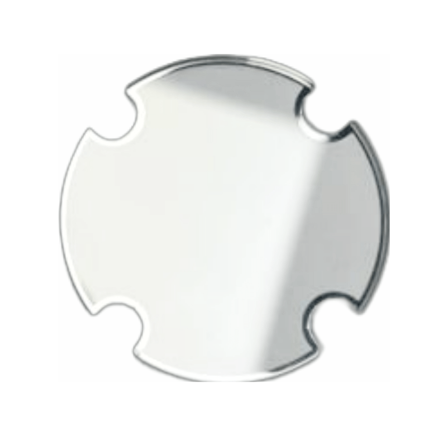 Mineral Crystals to Fit Diesel Flat w/4 cut out Round Shape with Silver Trim (47.0×1.80)mm→(Diameter×Edge Thick) - Universal Jewelers & Watch Tools Inc.
