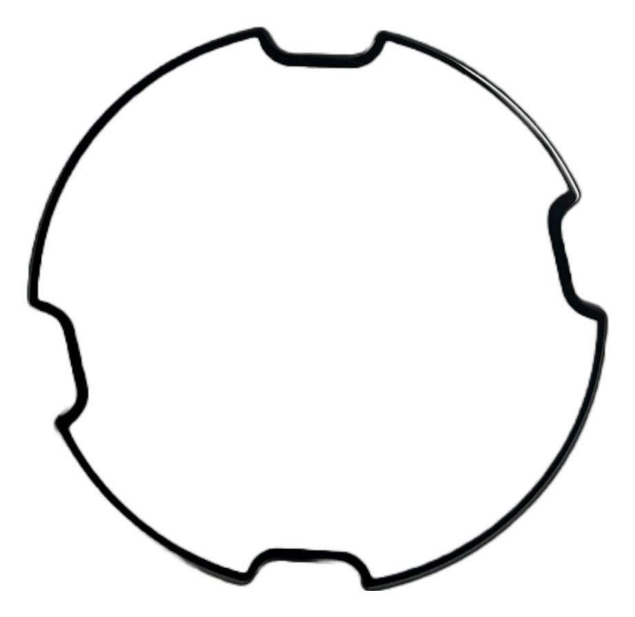 Mineral Crystals to Fit Diesel Flat w/4 cut out Round Shape with Black Trim (52.5×1.80)mm→(Diameter×Edge Thick) - Universal Jewelers & Watch Tools Inc.