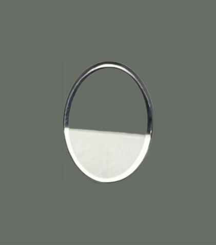 Mineral Crystals to Fit BULOVA Ladies Flat Silver Trim Oval Shape (15.7×11.4×1.1)mm→(Height×Width×Thickness) Fit Model 97V23 - Universal Jewelers & Watch Tools Inc.