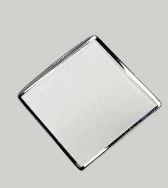 Mineral Crystals to Fit BULOVA Single Domed Silver Trim Square Shape (23.0×23.0×1.90)mm→(Height×Width×Middle Thick) Fit Model 96R000 - Universal Jewelers & Watch Tools Inc.
