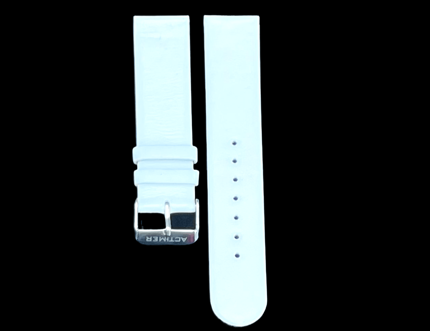 White 20MM Unstitched Genuine Leather Watch Band Strap with Plain Smooth Finish - Universal Jewelers & Watch Tools Inc.