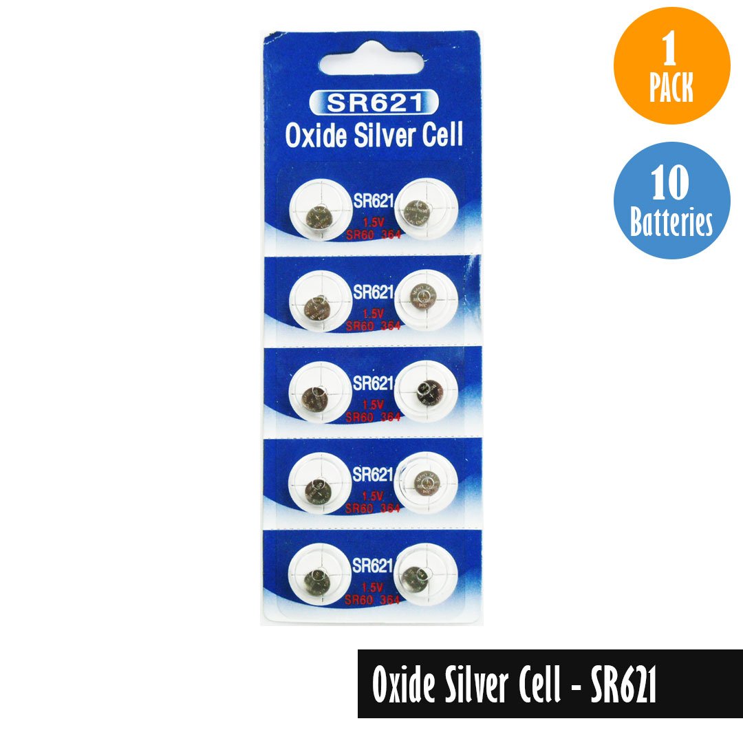 Oxide Silver Cell, SR621, 1 Pack 10 Batteries, Available for bulk order - Universal Jewelers & Watch Tools Inc.