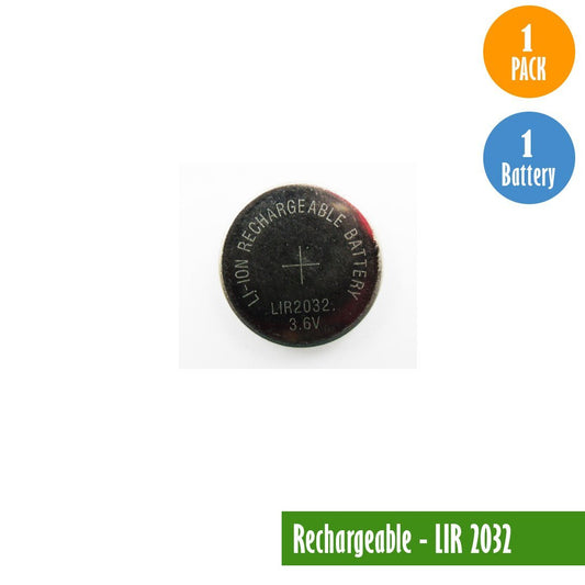 Rechargeable LIR - 2032, 1 Pack 1 Capacitor, Available for bulk order - Universal Jewelers & Watch Tools Inc.