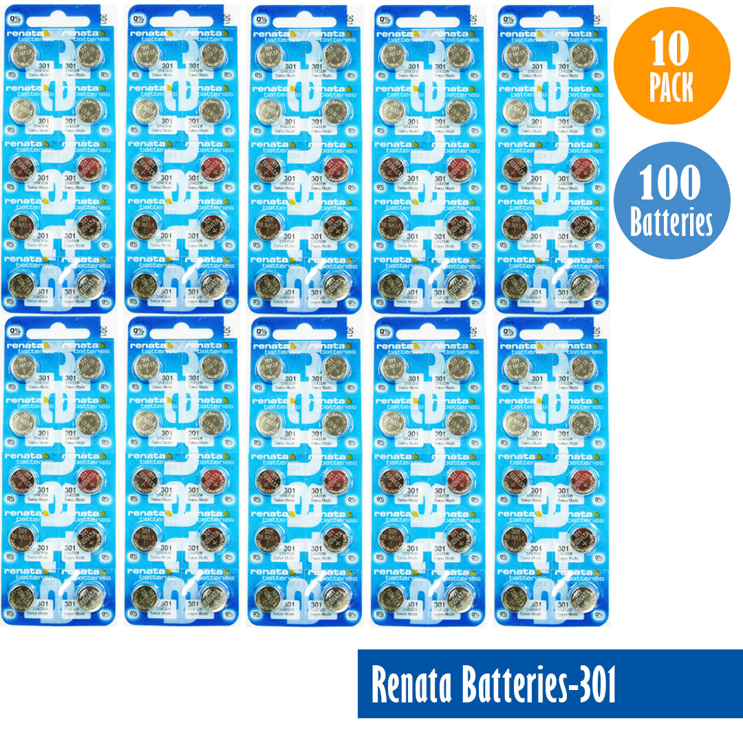 Renata-Batteries-301-1-pack-10-batteries, Replaces-SR43SW, Watch-Batteries, Swiss Made - Universal Jewelers & Watch Tools Inc.