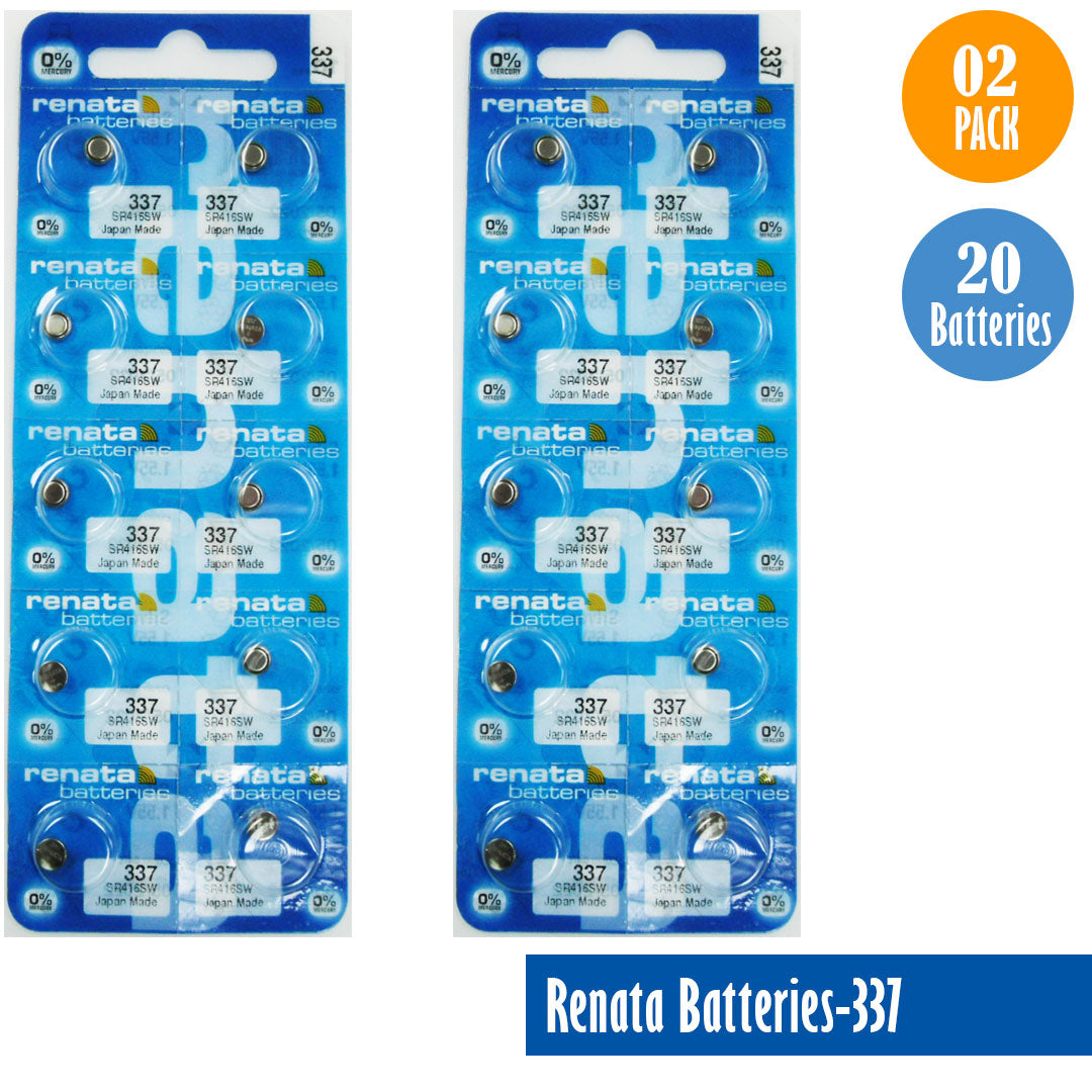 Renata-Batteries-337-1-pack-10-batteries, Replaces-SR415SW, Watch-Batteries, Swiss Made - Universal Jewelers & Watch Tools Inc.