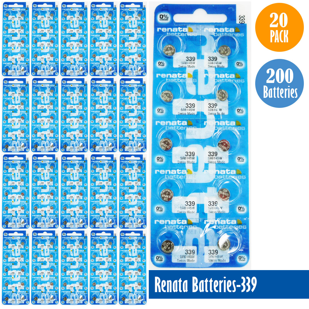 Renata-Batteries-339-1-pack-10-batteries, Replaces-SR614SW, Watch-Batteries, Swiss Made - Universal Jewelers & Watch Tools Inc.