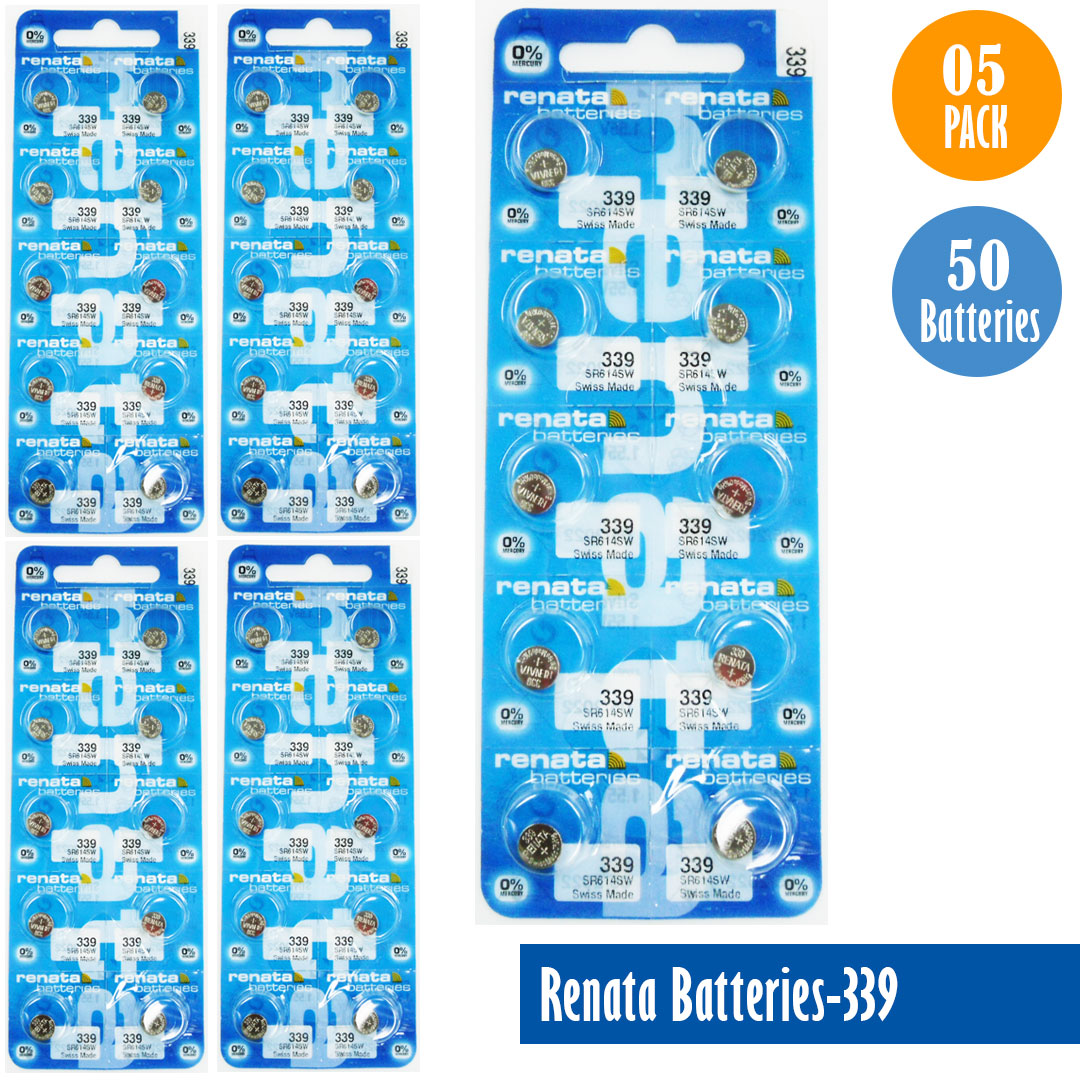 Renata-Batteries-339-1-pack-10-batteries, Replaces-SR614SW, Watch-Batteries, Swiss Made - Universal Jewelers & Watch Tools Inc.