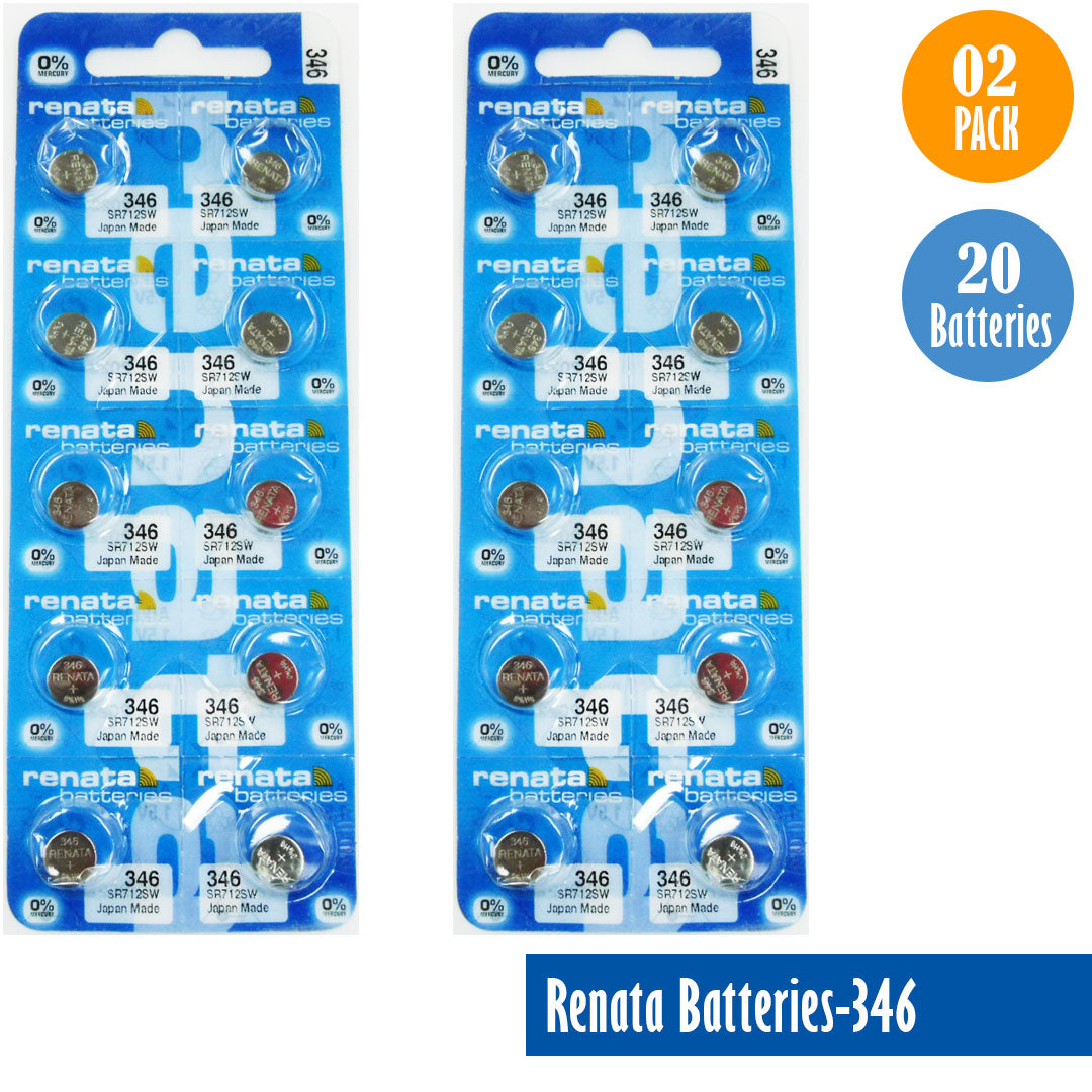 Renata-Batteries-346-1-pack-10-batteries, Replaces-SR712SW, Watch-Batteries, Swiss Made - Universal Jewelers & Watch Tools Inc.