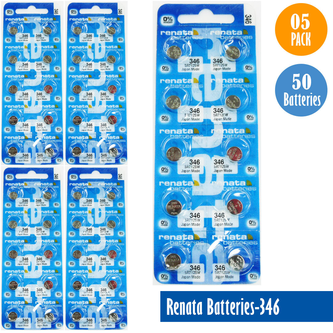 Renata-Batteries-346-1-pack-10-batteries, Replaces-SR712SW, Watch-Batteries, Swiss Made - Universal Jewelers & Watch Tools Inc.