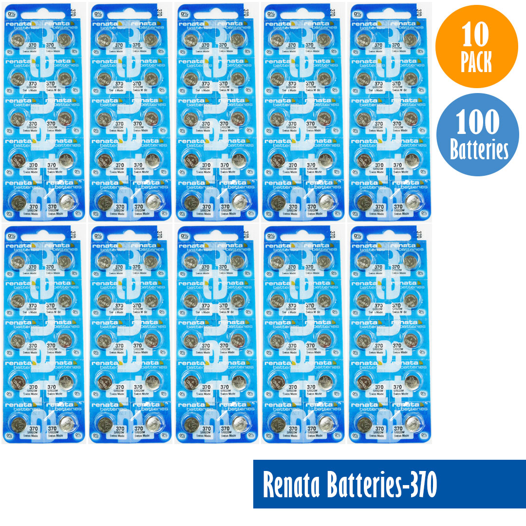 Renata-Batteries-370-1-pack-10-batteries, Replaces-SR920W, Watch-Batteries, Swiss Made - Universal Jewelers & Watch Tools Inc.