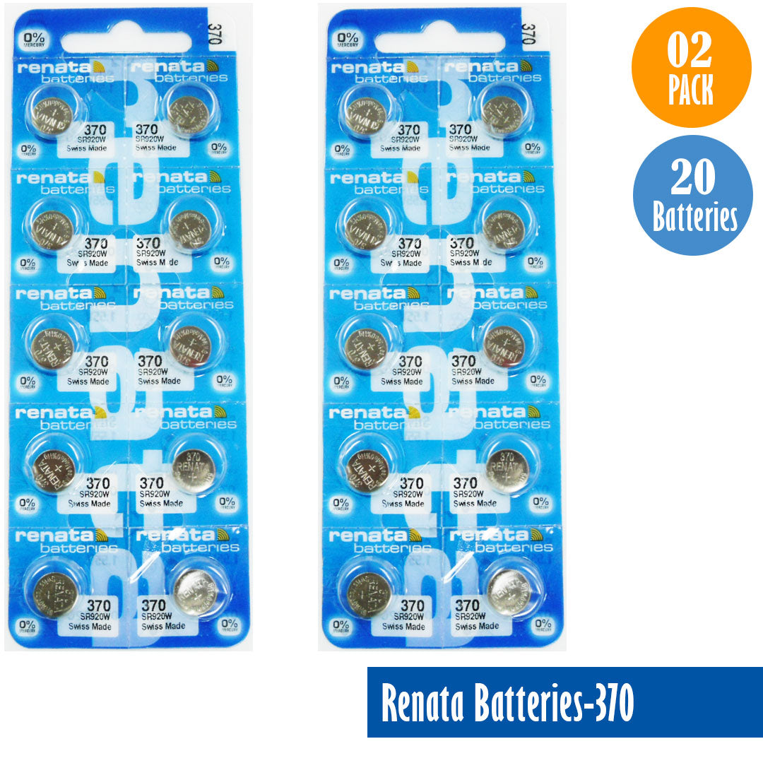 Renata-Batteries-370-1-pack-10-batteries, Replaces-SR920W, Watch-Batteries, Swiss Made - Universal Jewelers & Watch Tools Inc.