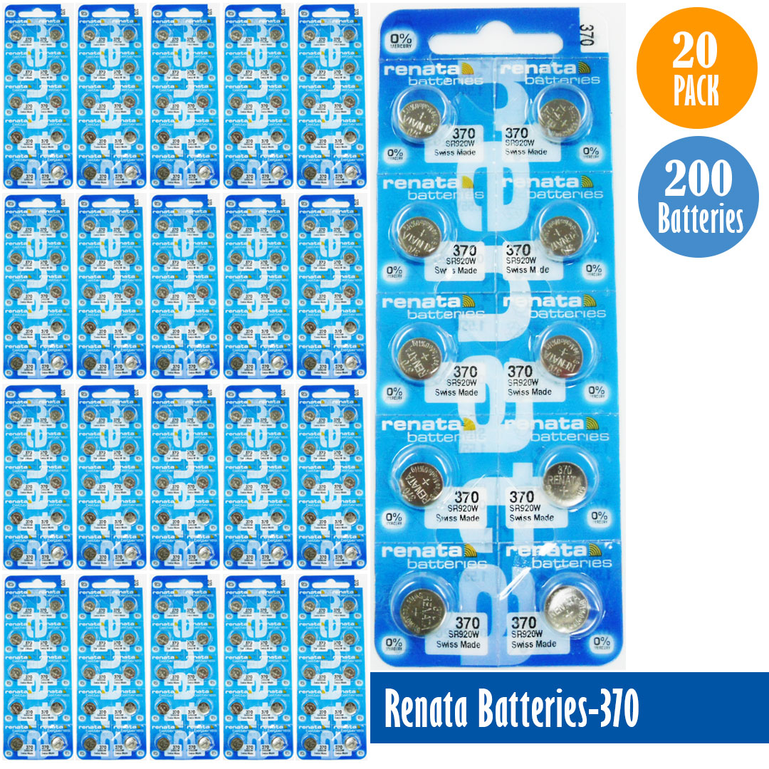 Renata-Batteries-370-1-pack-10-batteries, Replaces-SR920W, Watch-Batteries, Swiss Made - Universal Jewelers & Watch Tools Inc.