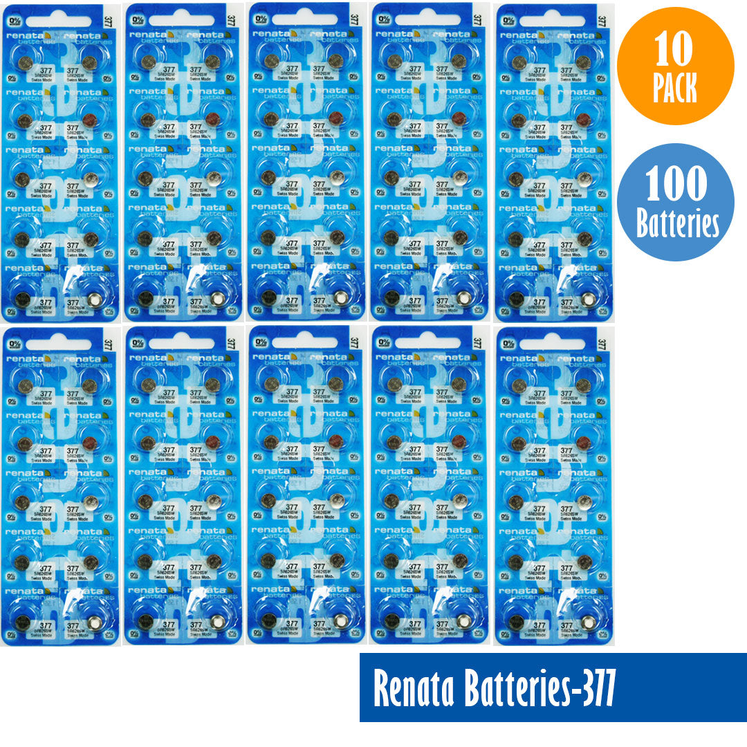 Renata-Batteries-377-1-pack-10-batteries, Replaces-SR626SW, Watch-Batteries, Swiss Made - Universal Jewelers & Watch Tools Inc.
