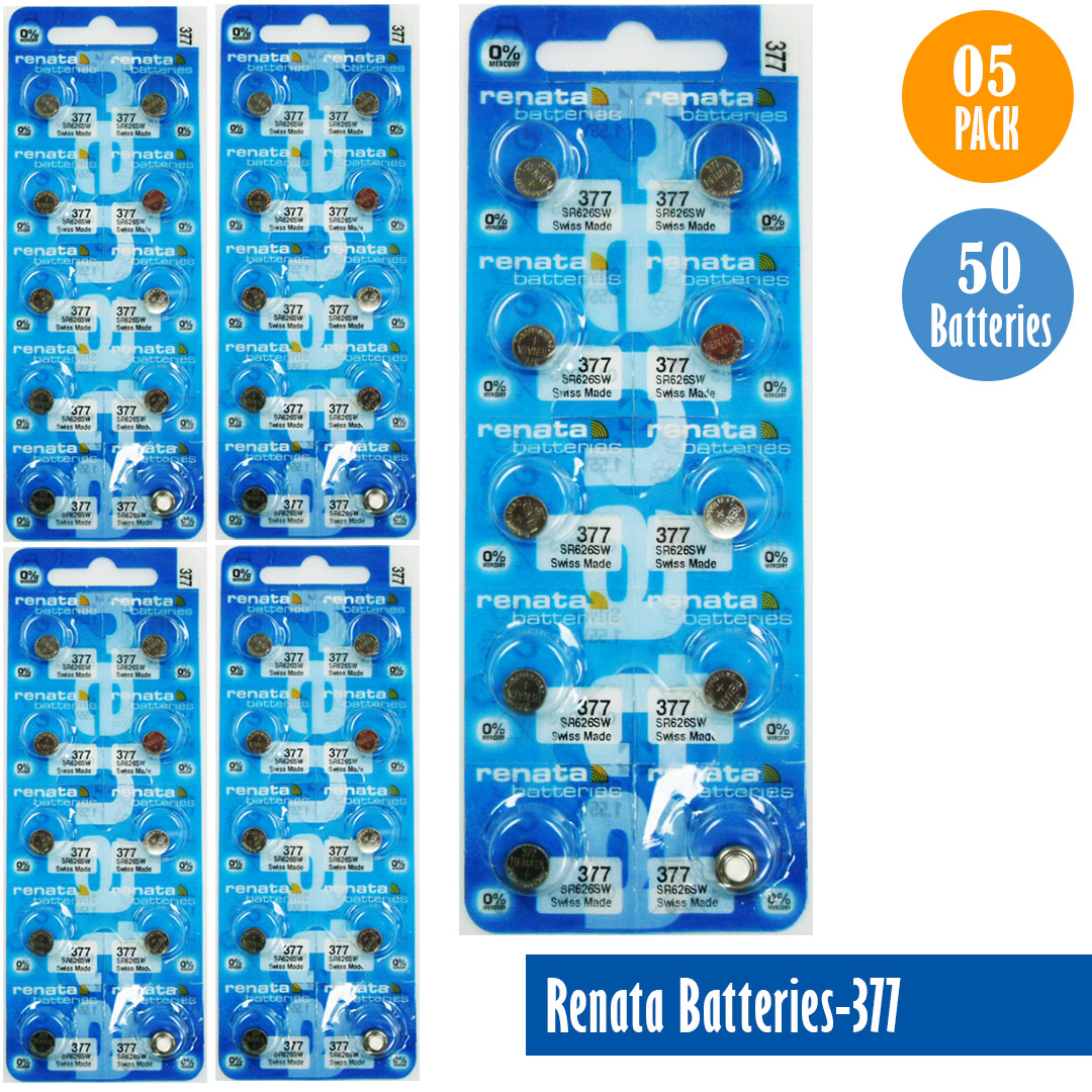 Renata-Batteries-377-1-pack-10-batteries, Replaces-SR626SW, Watch-Batteries, Swiss Made - Universal Jewelers & Watch Tools Inc.