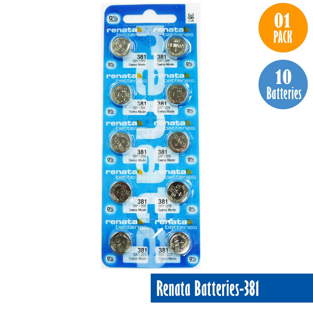 Renata-Batteries-381-1-pack-10-batteries, Replaces-SR1120S, Watch-Batteries, Swiss Made - Universal Jewelers & Watch Tools Inc.