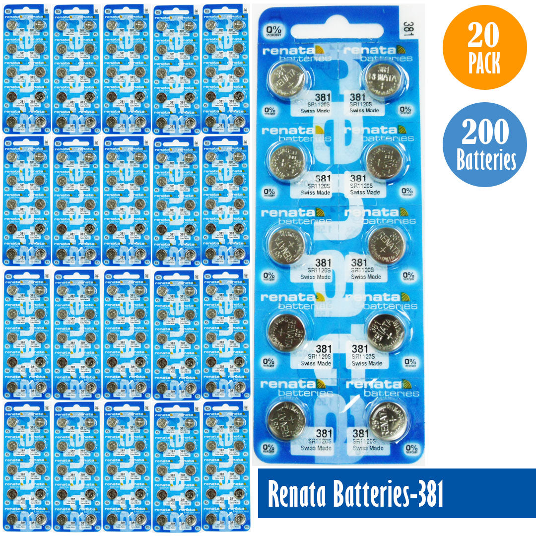 Renata-Batteries-381-1-pack-10-batteries, Replaces-SR1120S, Watch-Batteries, Swiss Made - Universal Jewelers & Watch Tools Inc.
