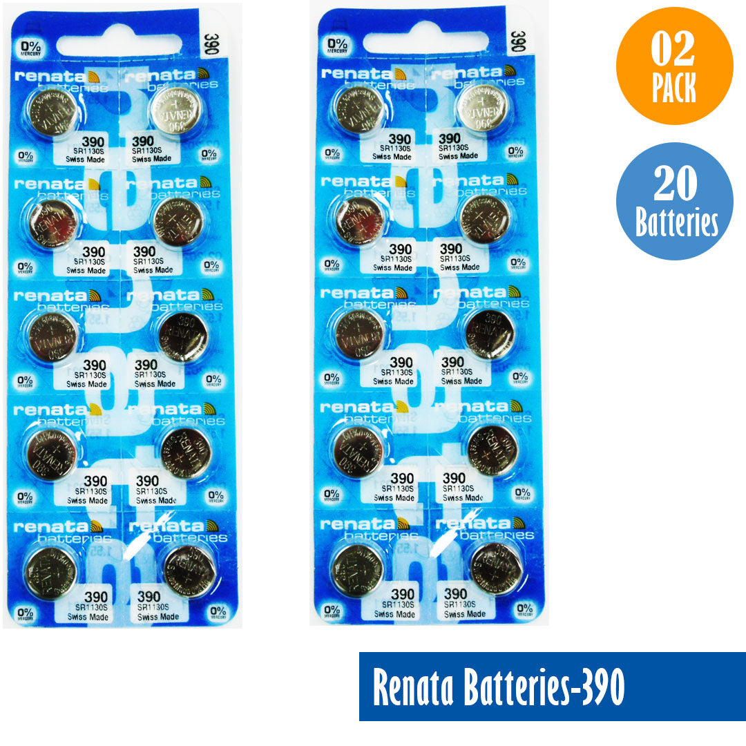Renata-Batteries-390-1-pack-10-batteries, Replaces-SR1130S, Watch-Batteries, Swiss Made - Universal Jewelers & Watch Tools Inc.