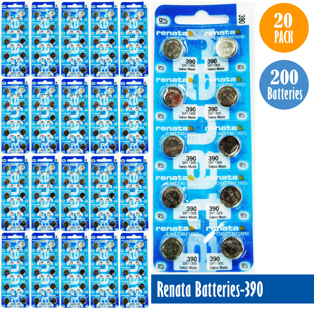 Renata-Batteries-390-1-pack-10-batteries, Replaces-SR1130S, Watch-Batteries, Swiss Made - Universal Jewelers & Watch Tools Inc.