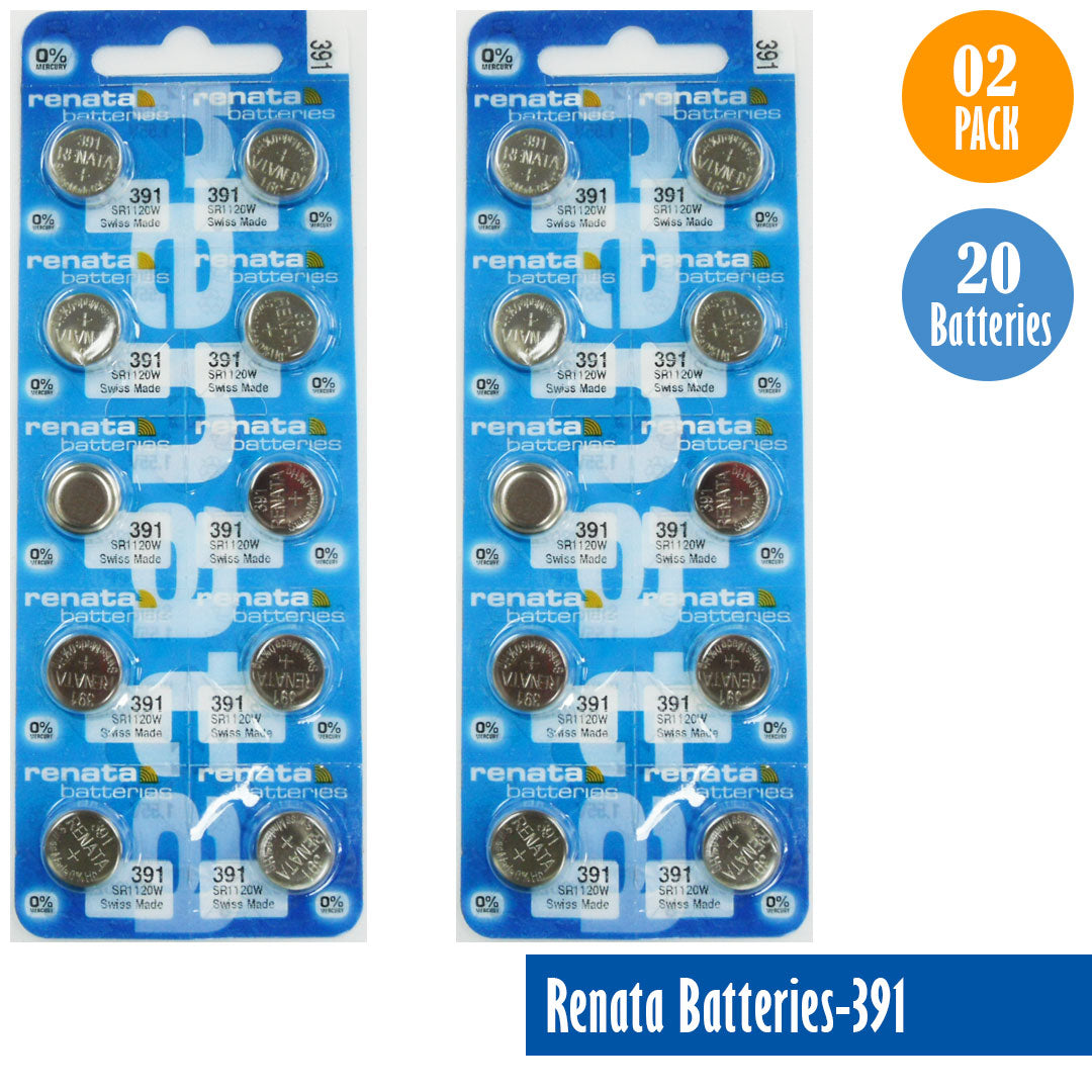 Renata-Batteries-391-1-pack-10-batteries, Replaces-SR1120W, Watch-Batteries, Swiss Made - Universal Jewelers & Watch Tools Inc.