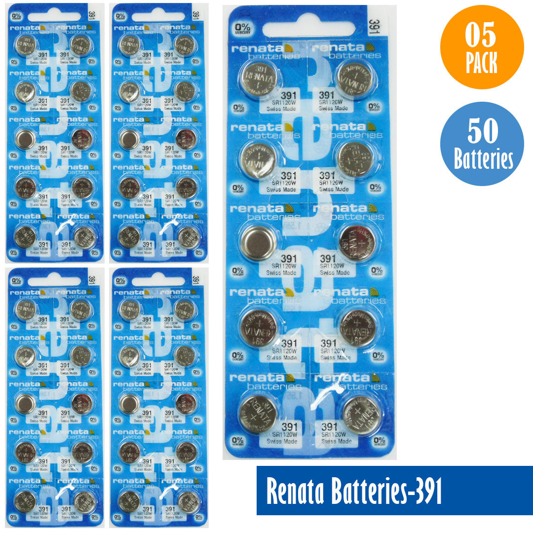 Renata-Batteries-391-1-pack-10-batteries, Replaces-SR1120W, Watch-Batteries, Swiss Made - Universal Jewelers & Watch Tools Inc.