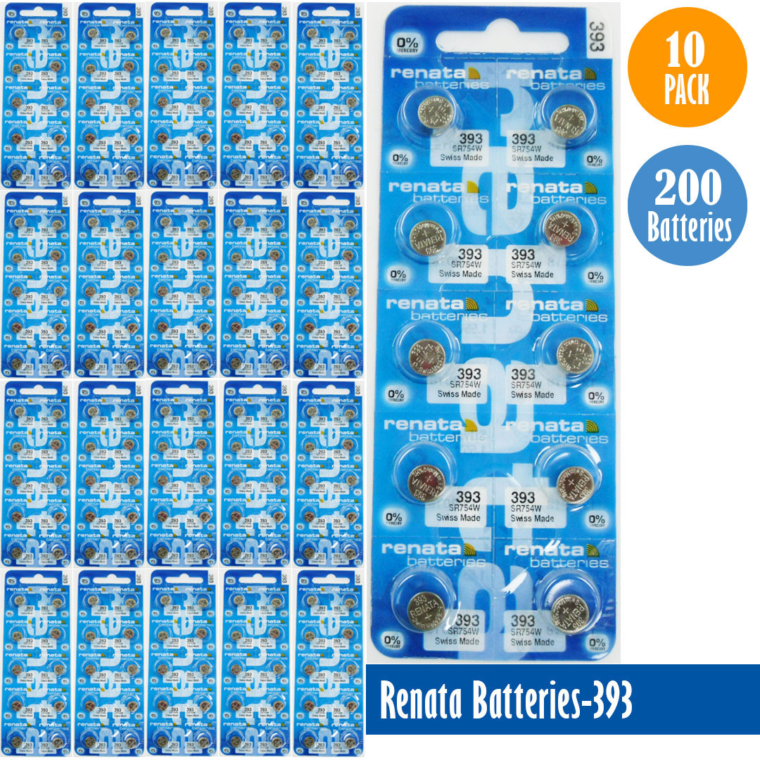 Renata-Batteries-393-1-pack-10-batteries, Replaces-SR754W, Watch-Batteries, Swiss Made - Universal Jewelers & Watch Tools Inc.