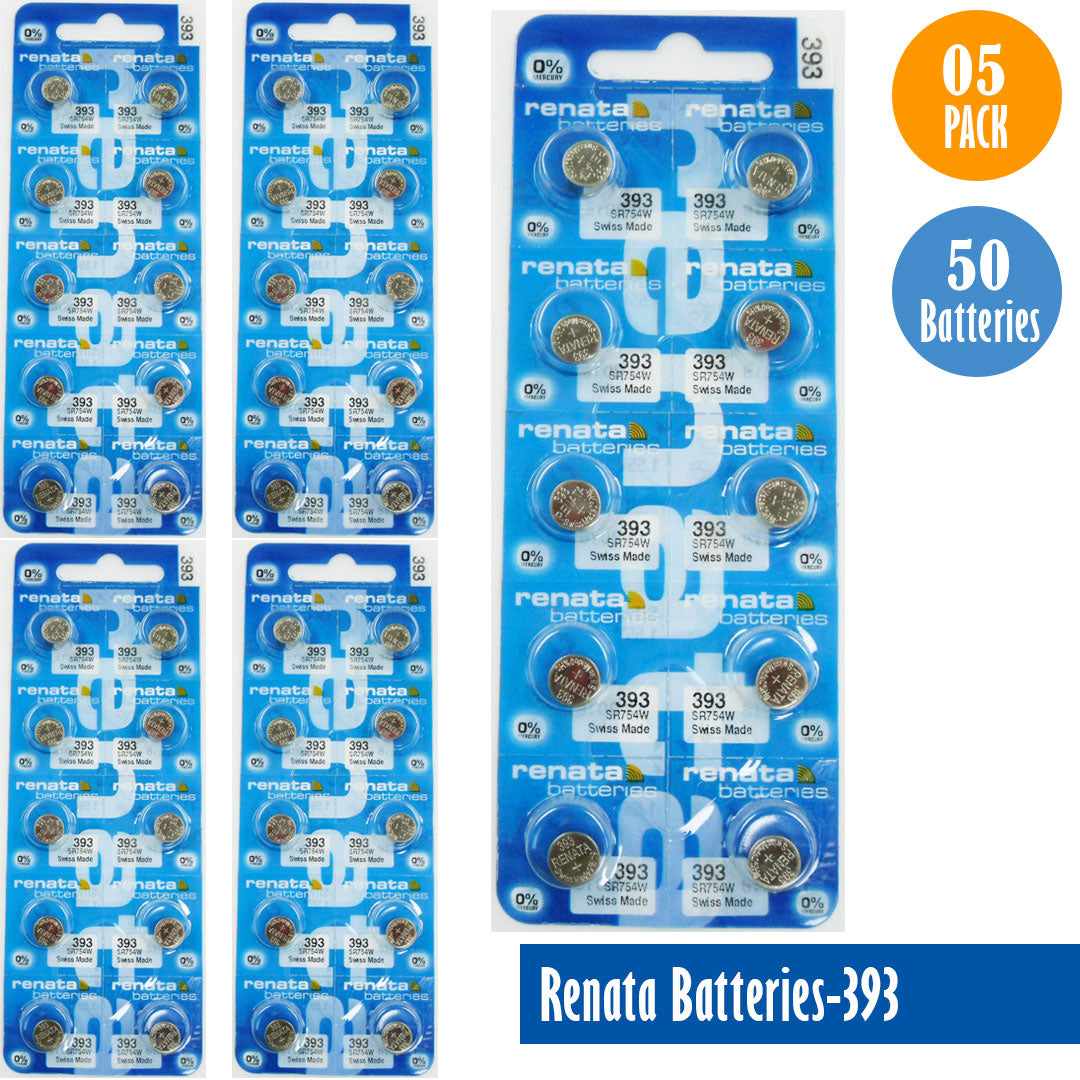 Renata-Batteries-393-1-pack-10-batteries, Replaces-SR754W, Watch-Batteries, Swiss Made - Universal Jewelers & Watch Tools Inc.