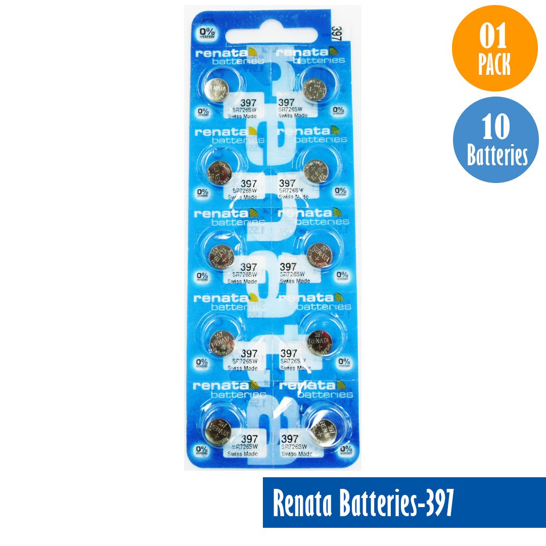 Renata-Batteries-397-1-pack-10-batteries, Replaces-SR926SW, Watch-Batteries, Swiss Made - Universal Jewelers & Watch Tools Inc.