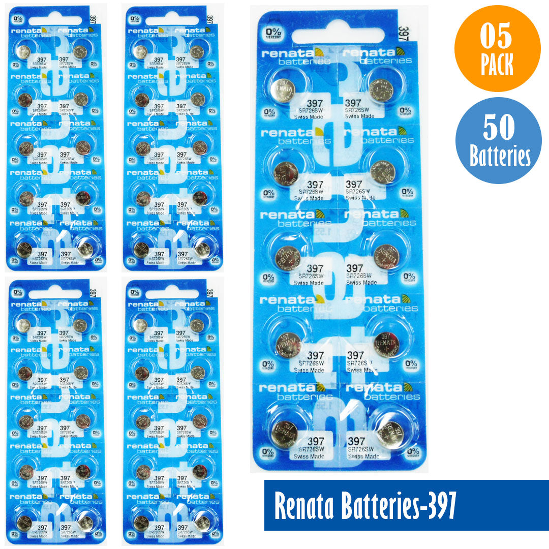 Renata-Batteries-397-1-pack-10-batteries, Replaces-SR926SW, Watch-Batteries, Swiss Made - Universal Jewelers & Watch Tools Inc.