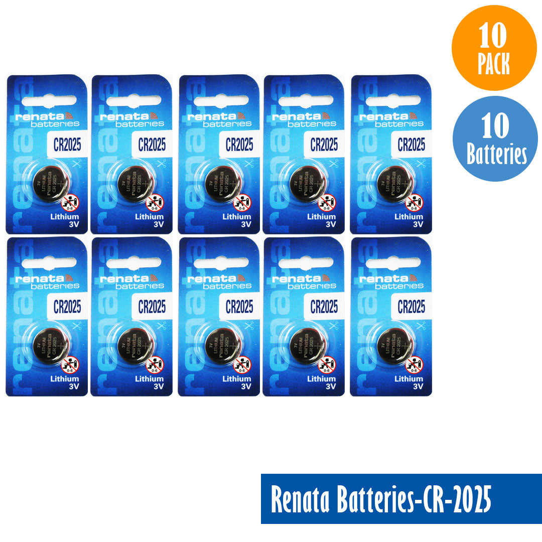 Renata-Batteries-CR-2025-1-pack-1-battery, Lithium-3V, Watch-Batteries, Swiss Made - Universal Jewelers & Watch Tools Inc.