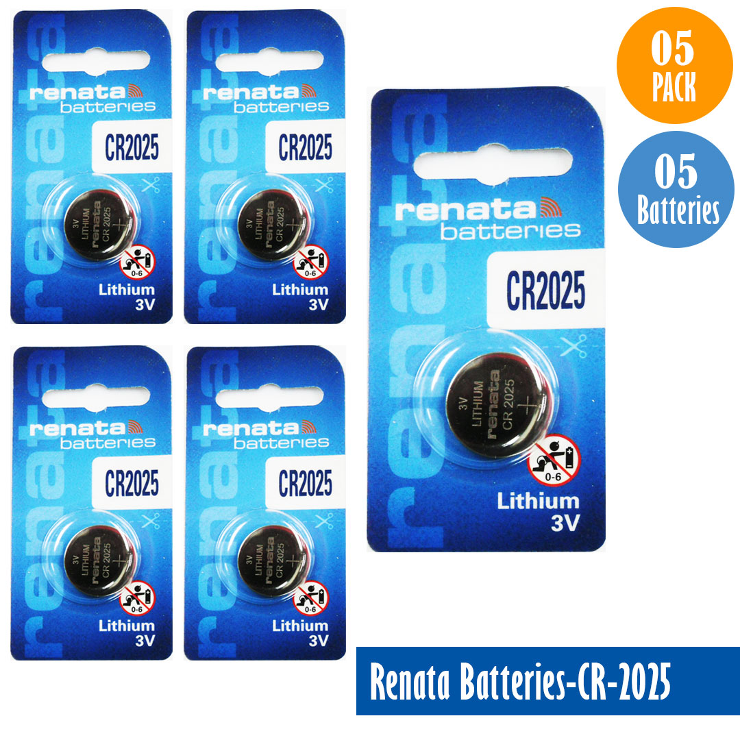 Renata-Batteries-CR-2025-1-pack-1-battery, Lithium-3V, Watch-Batteries, Swiss Made - Universal Jewelers & Watch Tools Inc.