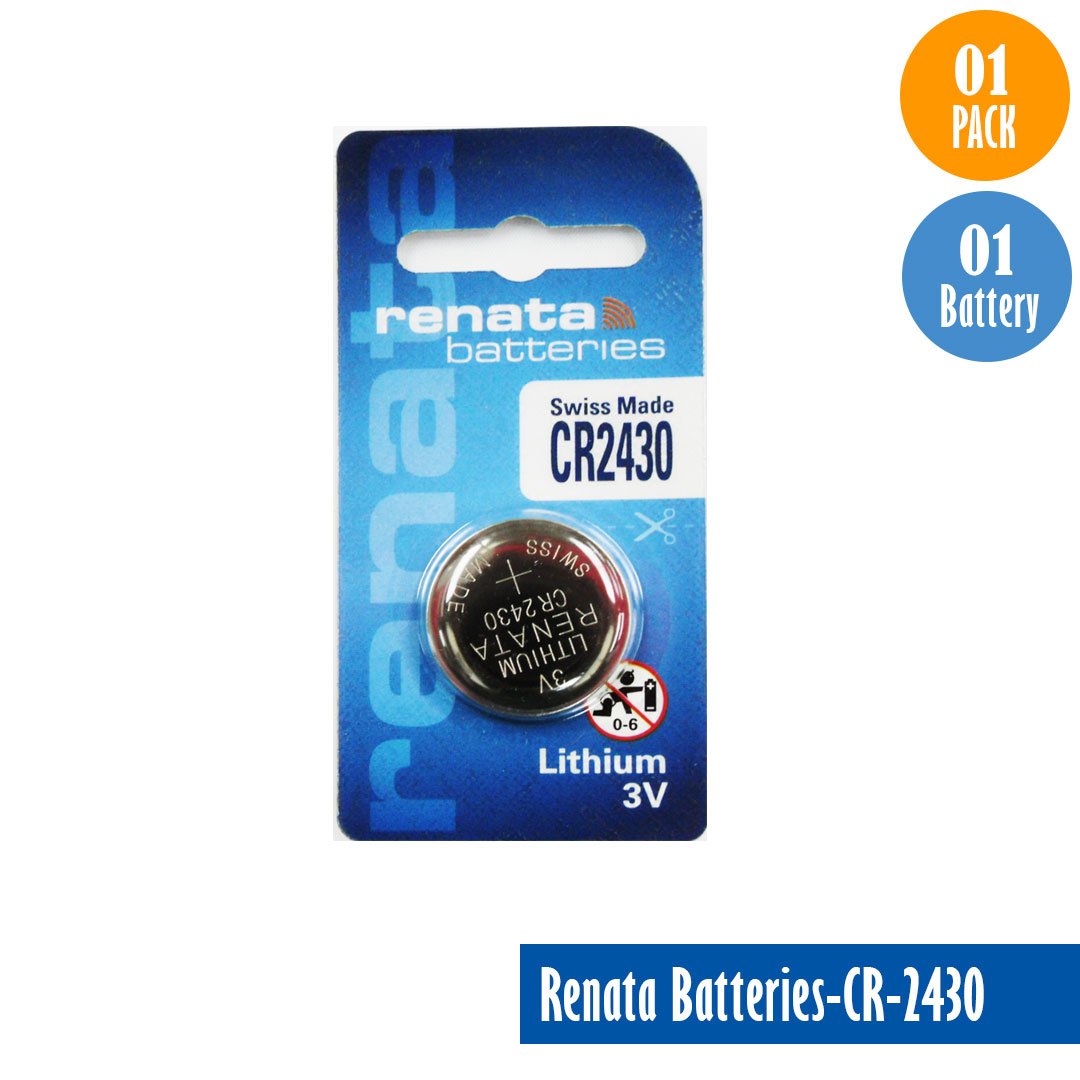 Renata-Batteries-CR-2430-1-pack-1-battery, Lithium-3V, Watch-Batteries, Swiss Made - Universal Jewelers & Watch Tools Inc.