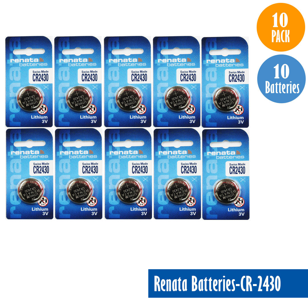 Renata-Batteries-CR-2430-1-pack-1-battery, Lithium-3V, Watch-Batteries, Swiss Made - Universal Jewelers & Watch Tools Inc.