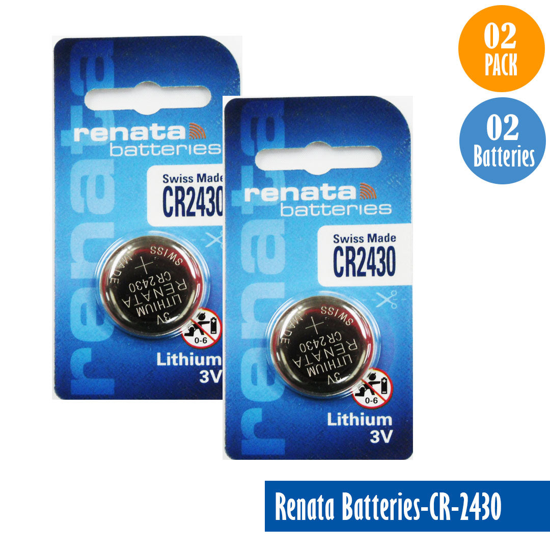 Renata-Batteries-CR-2430-1-pack-1-battery, Lithium-3V, Watch-Batteries, Swiss Made - Universal Jewelers & Watch Tools Inc.