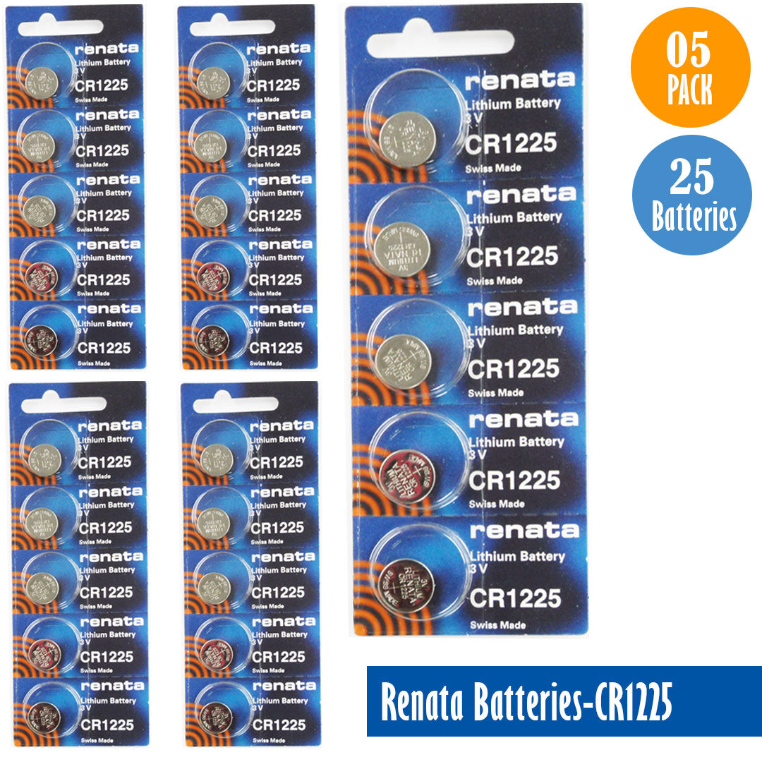 Renata-Batteries-CR1225-1-pack-5-batteries, Watch-Batteries, Swiss Made - Universal Jewelers & Watch Tools Inc.