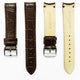 Alligator Curved Genuine Leather Watch Strap, 18MM, Dark Brown Color, Padded, Brown Stitched, Regular Size, Silver Buckle, Watch Band Replacement - Universal Jewelers & Watch Tools Inc.