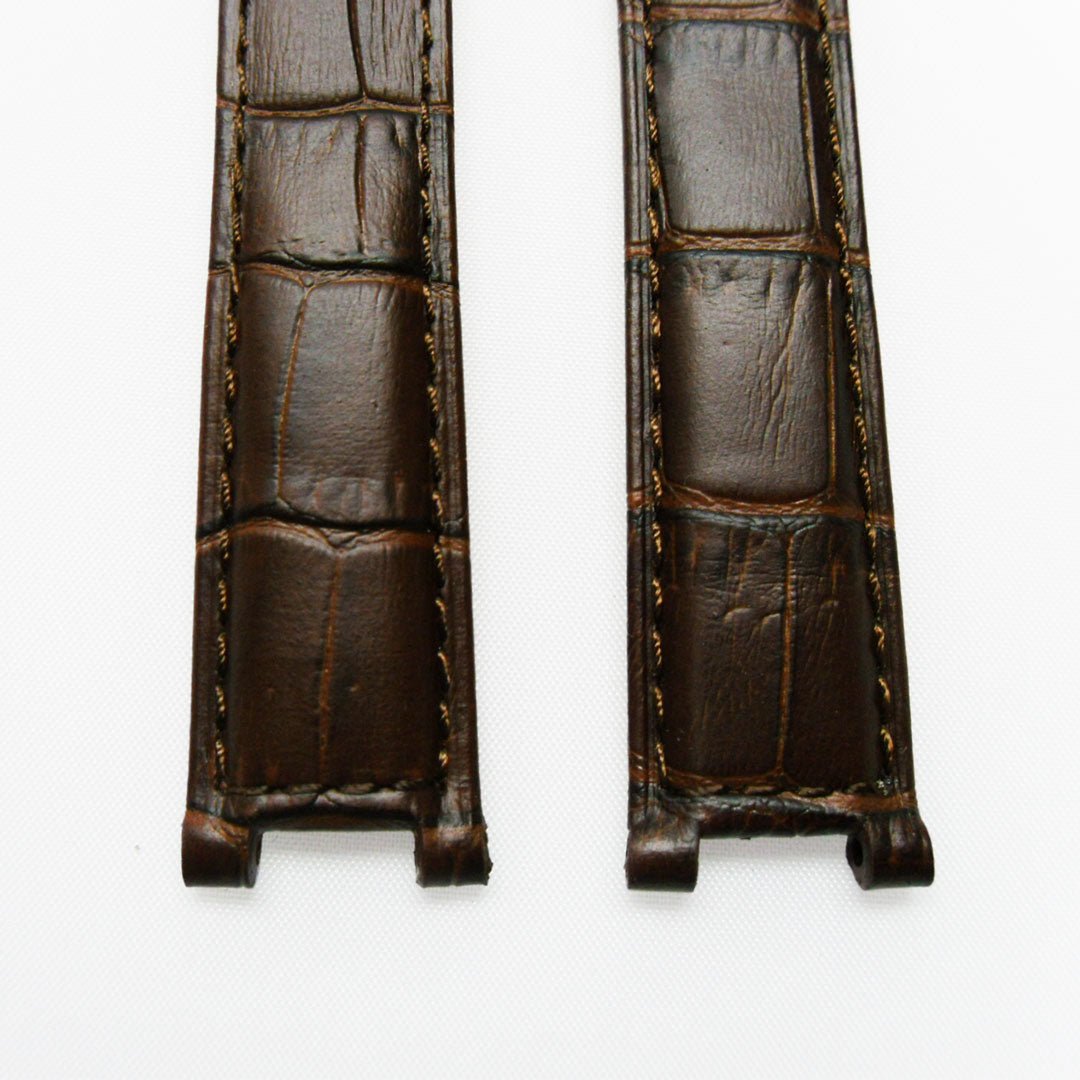 Fit to Cartier Watch Genuine Leather Bands, Alligator Grain, 18*9.4*16 MM, Black and Brown Color - Universal Jewelers & Watch Tools Inc.