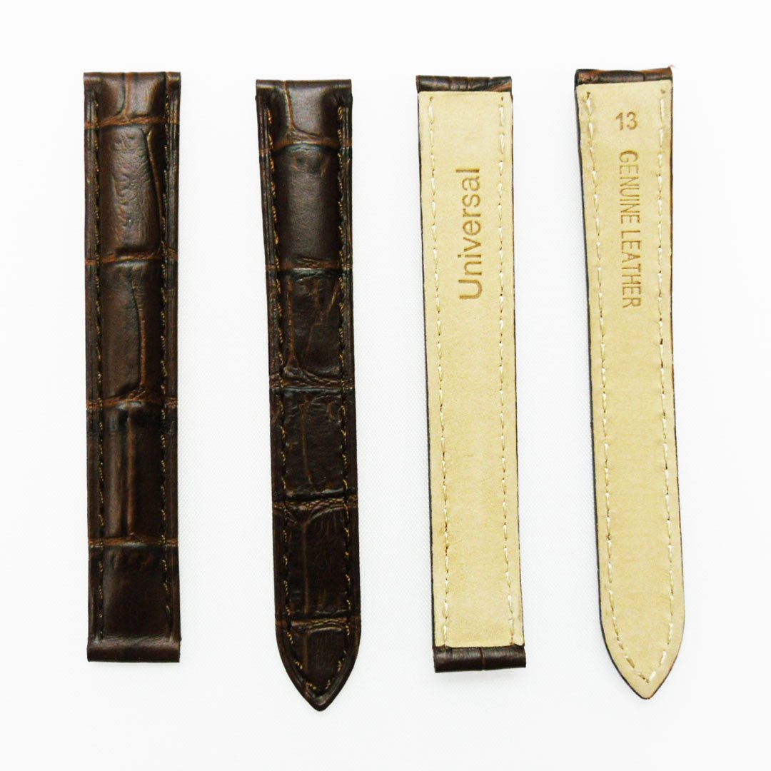 Fit to Cartier Watch Genuine Leather Bands, Alligator Grain Strap, 13*12 MM, Black - Universal Jewelers & Watch Tools Inc.