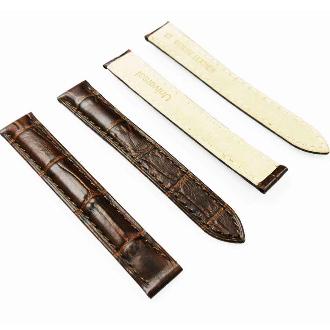 Fit to Cartier Watch Genuine Leather Bands, Alligator Grain Strap, 13*12 MM, Black - Universal Jewelers & Watch Tools Inc.